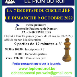 Tournoi JEF le 9 octobre 2022 à Nivelles